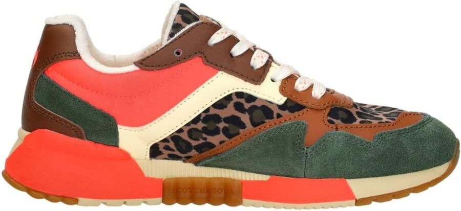 Scotch & Soda Scotch&Soda dames sneakers Vivi suède groen met bruine leopardprint - Foto 7
