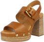 See by Chloé Bruine Klomp Sandalen met Verstelbare Band Bruin Dames - Thumbnail 4