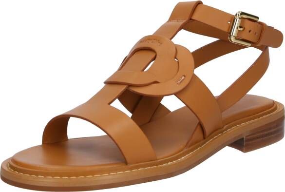 See by Chloé Bruine Leren Sandalen met Gouden Gesp Brown Dames - Foto 5