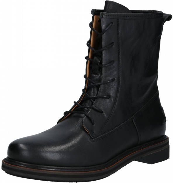 Shabbies Amsterdam SHS0276 leren veterboots zwart - Schoenen.nl
