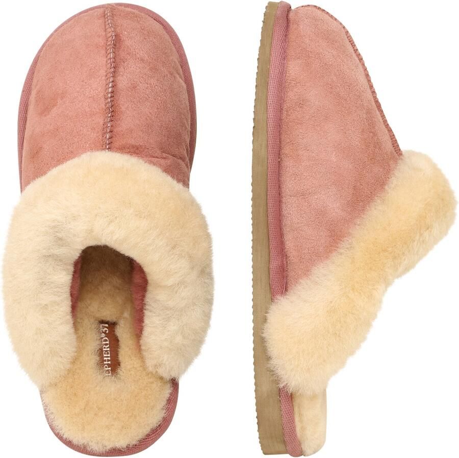 Shepherd Comfortabele Nubuck Leren Pantoffels met Echte Lamsvacht Voering Brown Dames - Foto 6