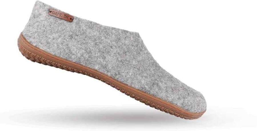 SHUS walk with nature Huisschoen 'Uldhjemmesko (100% ren uld) m Gummisål Dansk Design fra SHUS' grijs - Foto 3