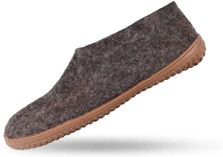 SHUS walk with nature Huisschoen 'Uldhjemmesko (100% ren uld) m Gummisål Dansk Design fra SHUS' bruin