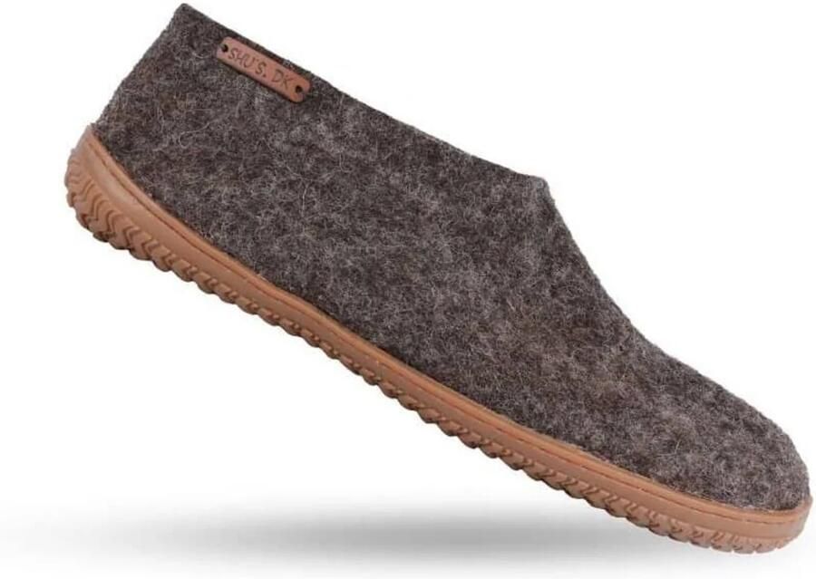 SHUS walk with nature Huisschoen 'Uldhjemmesko (100% ren uld) m Gummisål Dansk Design fra SHUS' bruin - Foto 2