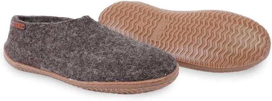 SHUS walk with nature Huisschoen 'Uldhjemmesko (100% ren uld) m Gummisål Dansk Design fra SHUS' bruin - Foto 4