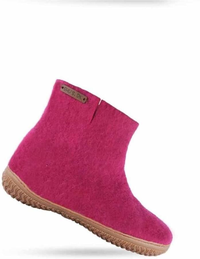 SHUS walk with nature Huisschoenen 'Filthjemmesko med høj skaft af 100% ren uld Model Pink m gummisål – Dansk Design fra SHUS' lichtroze - Foto 2