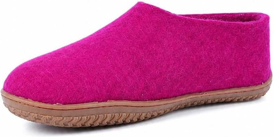 SHUS walk with nature Huisschoenen 'Uld hjemmesko (100% ren uld) m Gummisål Dansk Design fra SHUS' lichtroze