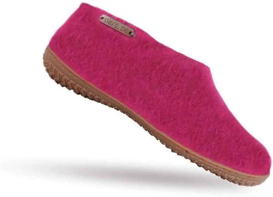 SHUS walk with nature Huisschoenen 'Uld hjemmesko (100% ren uld) m Gummisål Dansk Design fra SHUS' lichtroze - Foto 2