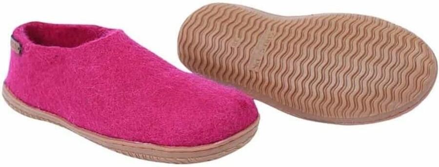 SHUS walk with nature Huisschoenen 'Uld hjemmesko (100% ren uld) m Gummisål Dansk Design fra SHUS' lichtroze - Foto 3