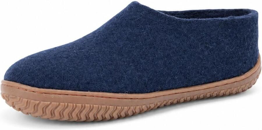 SHUS walk with nature Huisschoenen 'Uld hjemmesko (100% ren uld) m Gummisål Dansk Design fra SHUS' blauw