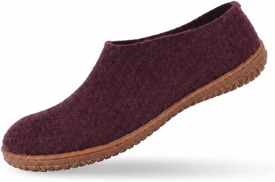 SHUS walk with nature Huisschoenen 'Uld hjemmesko (100% ren uld) m Gummisål Dansk Design fra SHUS' lila