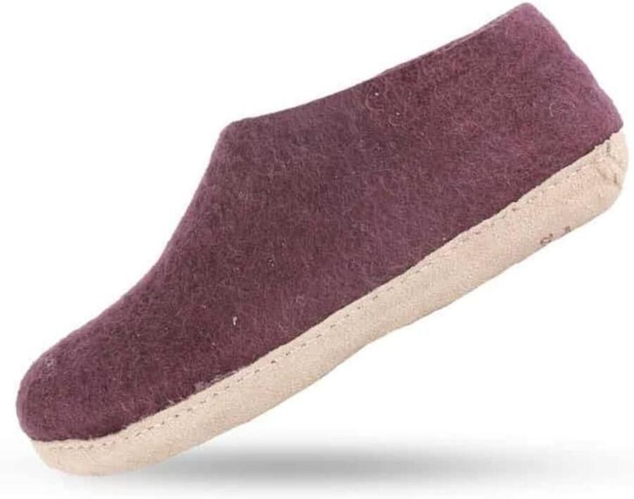 SHUS walk with nature Huisschoenen 'Uldhjemmesko (100% ren uld) m Gummisål – Dansk Design fra SHUS' lila