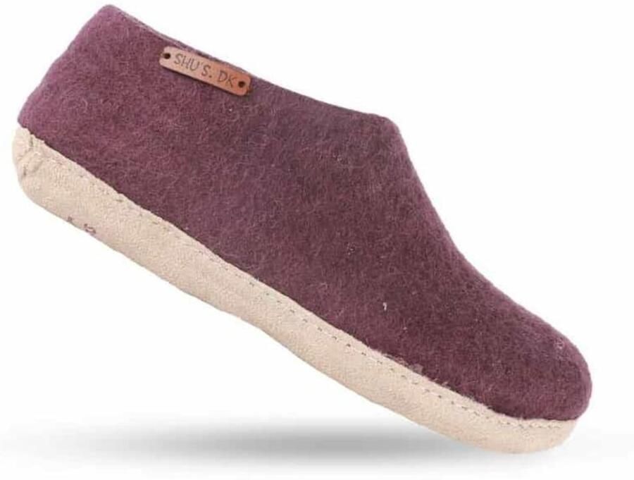 SHUS walk with nature Huisschoenen 'Uldhjemmesko (100% ren uld) m Gummisål – Dansk Design fra SHUS' lila - Foto 2
