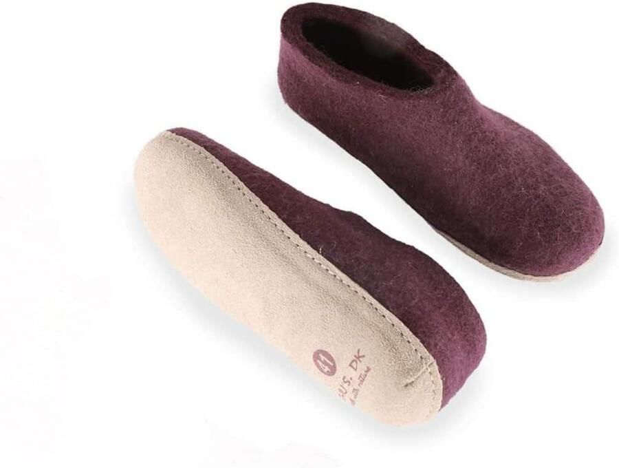 SHUS walk with nature Huisschoenen 'Uldhjemmesko (100% ren uld) m Gummisål – Dansk Design fra SHUS' lila - Foto 3