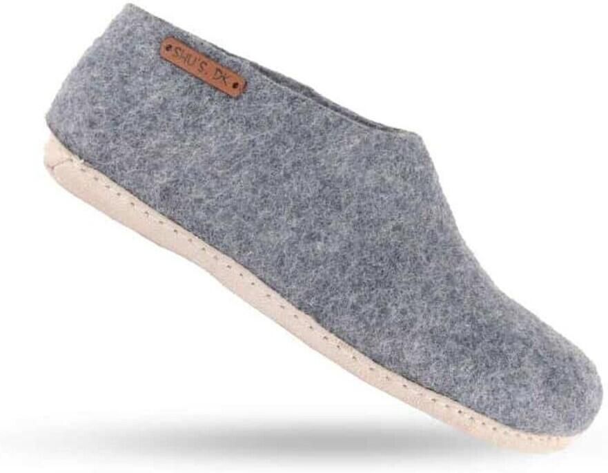 SHUS walk with nature Huisschoenen 'Uldhjemmesko (100% ren uld) m sål i skind Dansk Design fra SHUS' grey denim - Foto 3