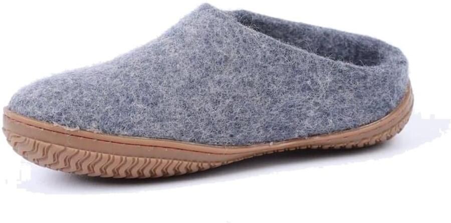 SHUS walk with nature Muiltjes 'Sutsko i Demin af uld med Gummisål Dansk Design fra SHUS' blauw denim