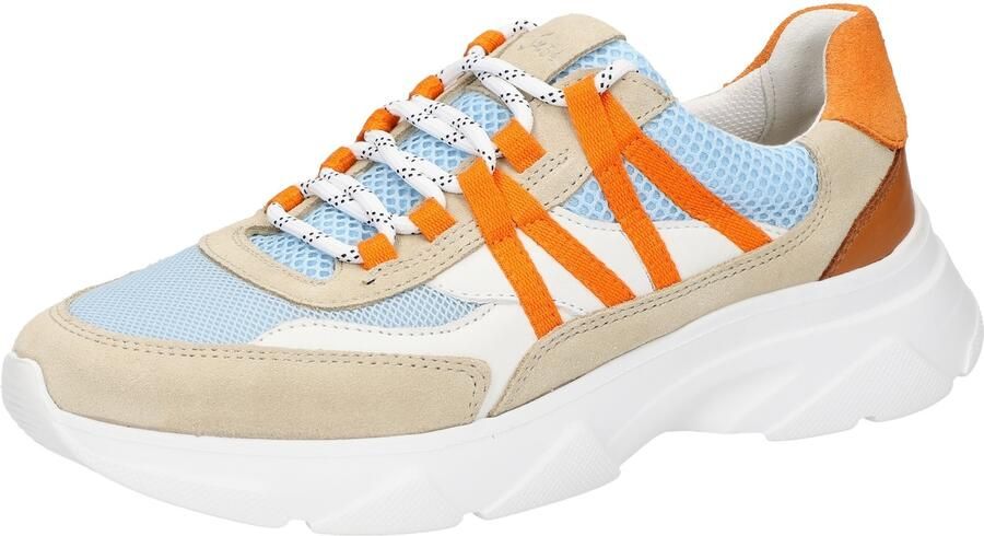 SIOUX Sneakers laag beige lichtblauw oranje wit - Foto 2