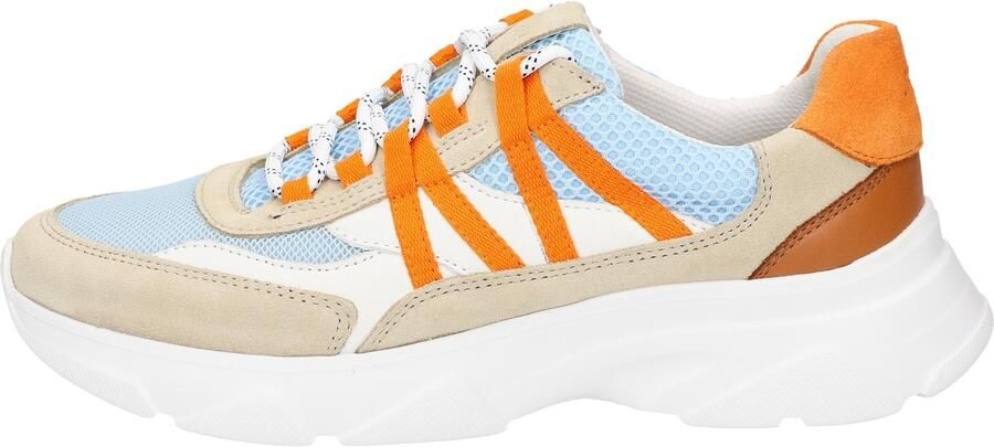 SIOUX Sneakers laag beige lichtblauw oranje wit - Foto 5