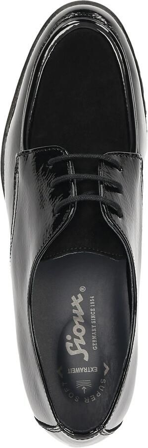 Sioux 41511 749 H Veterschoenen Zwart Lak en Suede Dames Zwart - Foto 6