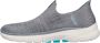 Skechers Go Walk 6 Fabulous View Slip-ins 124569-GRY Vrouwen Grijs Sneakers Sportschoenen - Thumbnail 2