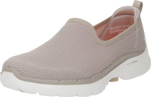 Skechers Go Walk 6 Clear Virtue 124505-NAT Vrouwen Beige Sneakers Sportschoenen - Foto 3