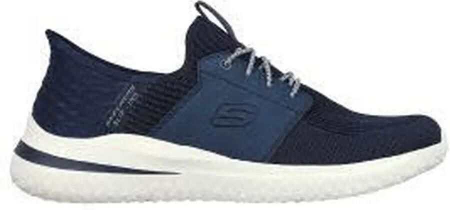 SKECHERS Huisschoen 'Slipper Herren 210650 NVY Leder-Mix in blau' blauw