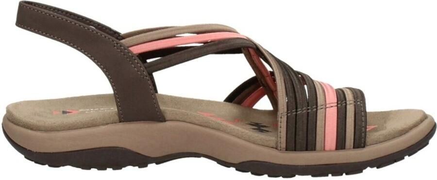 Skechers Reggae Slim Simply Stretch Sandalen Plat donkerbruin