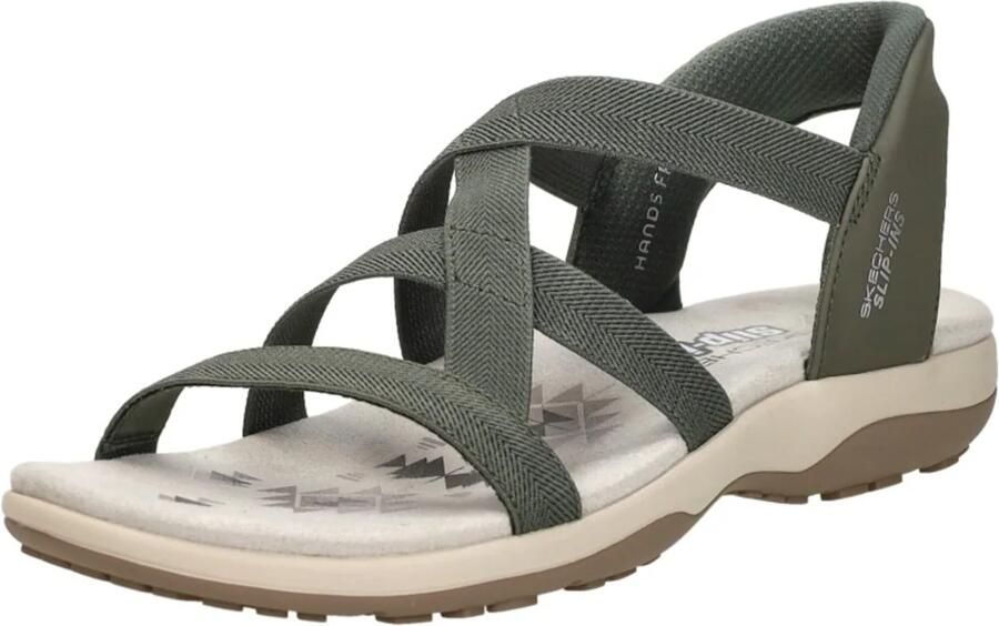 Skechers REGGAE SLIM STRETCH FLEX Dames Sandalen Olijf - Foto 10