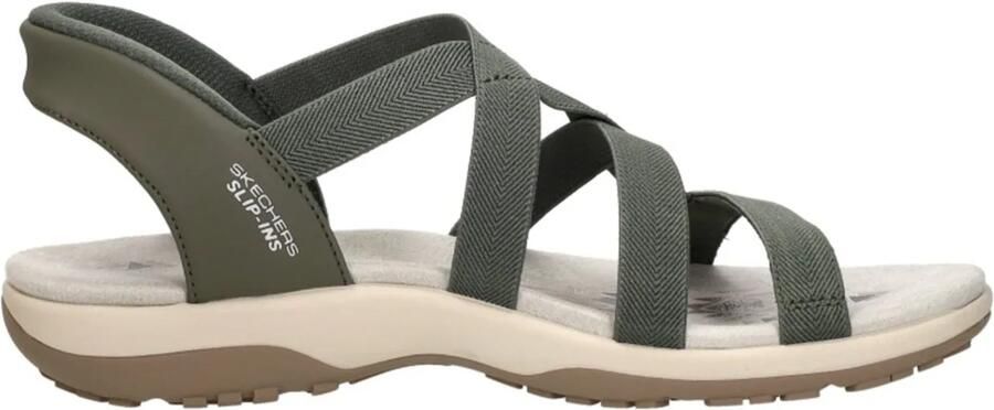Skechers REGGAE SLIM STRETCH FLEX Dames Sandalen Olijf - Foto 14