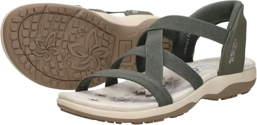 Skechers REGGAE SLIM STRETCH FLEX Dames Sandalen Olijf - Foto 13