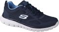 Skechers Burns Agoura 52635-NVY Mannen Marineblauw Sneakers Sportschoenen - Blauw