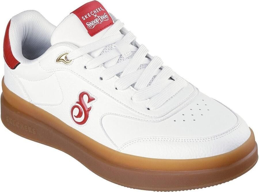 Skechers Duraleather Lace Up Snoop Cupsole Sneaker Mannen Wit Sneakers - Foto 2