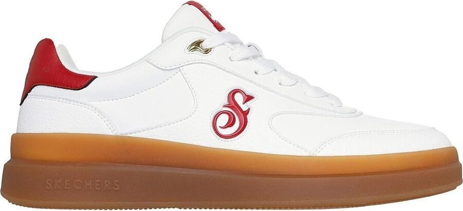 Skechers Duraleather Lace Up Snoop Cupsole Sneaker Mannen Wit Sneakers - Foto 6