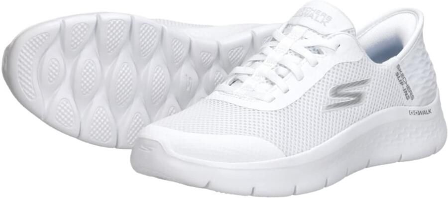 SKECHERS Sneakers laag 'Slipper Damen 124836 WHT Textil in weiß' wit - Foto 7