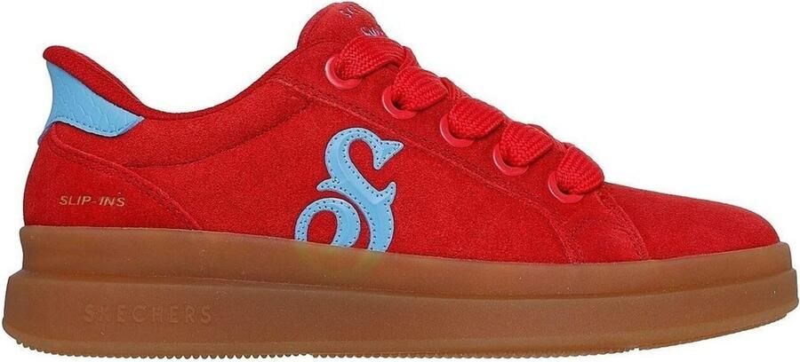 Skechers Slip-Ins Suede Snoop Cupsole Sneaker Vrouwen Rood Sneakers - Foto 6