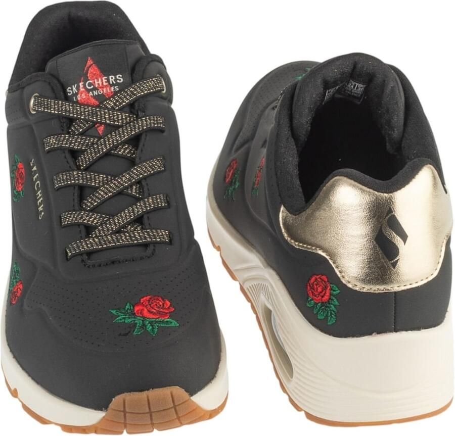 SKECHERS Sneakers laag ' Uno Champagne and Roses' antraciet donkergroen rood zilver - Foto 5