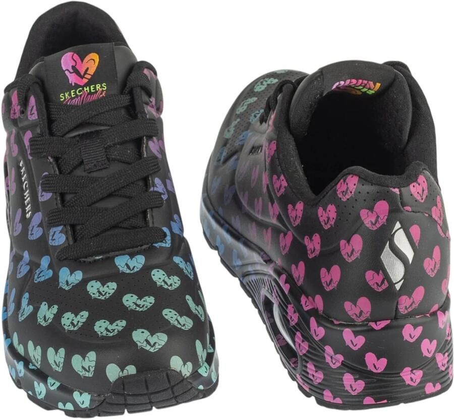 Skechers Uno Live Colorfully dames sneaker Zwart multi - Foto 4