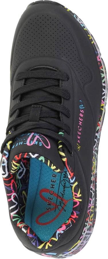 Skechers Sneakers met sleehak UNO-LOVING LOVE Vrijetijdsschoen lage schoen veterschoen met coole graffiti-print - Foto 9