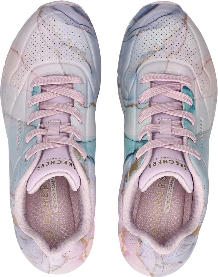 SKECHERS Sneakers laag 'Uno – Marble Marvel' lichtblauw goud violetblauw - Foto 3