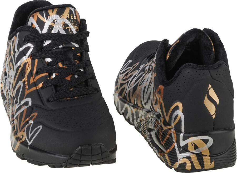 Skechers Sneakers UNO METALLIC LOVE Vrijetijdsschoen lage schoen veterschoen met trendy metallic-print - Foto 6