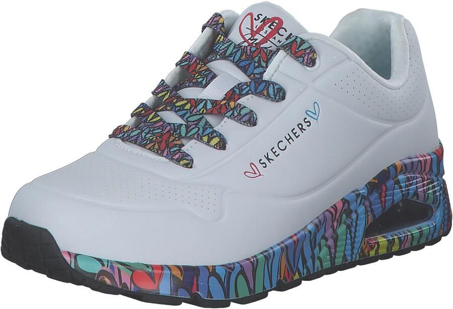 SKECHERS Sneakers laag 'Uno Ravaged Love' blauw lichtgeel lila wit - Foto 3