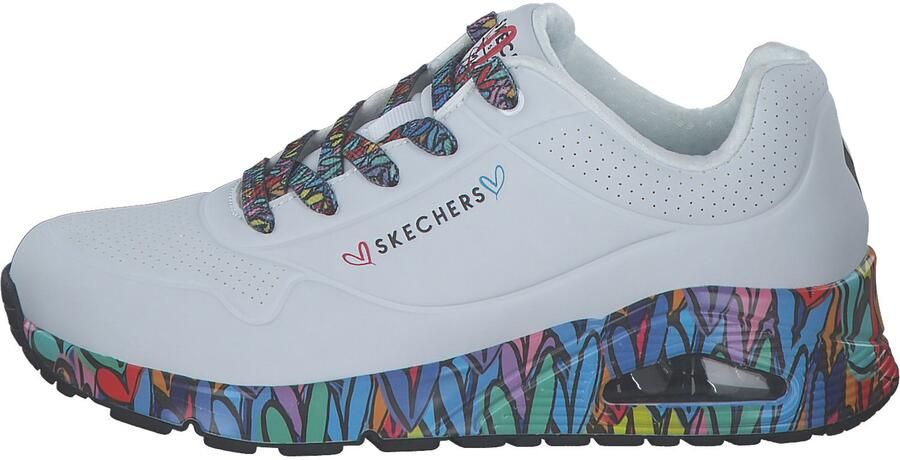 SKECHERS Sneakers laag 'Uno Ravaged Love' blauw lichtgeel lila wit - Foto 8