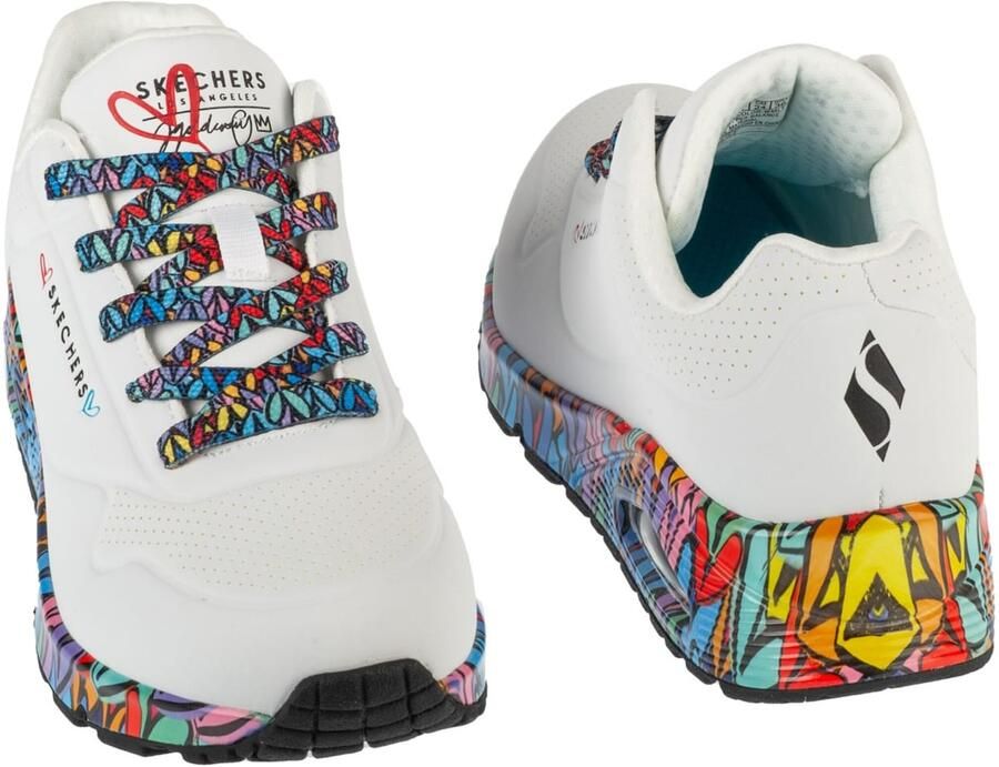 SKECHERS Sneakers laag 'Uno Ravaged Love' blauw lichtgeel lila wit - Foto 4