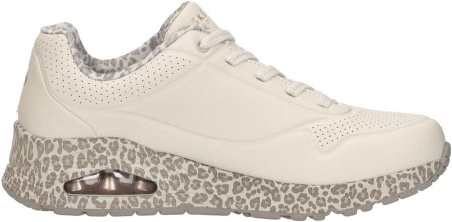 Skechers UNO SAFARI TIME Dames Sneakers Naturel Off-White Multi - Foto 15
