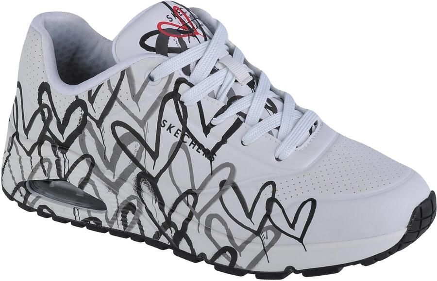 Skechers Sneakers met sleehak UNO-SPREAD THE LOVE Vrijetijdsschoen lage schoen veterschoen met coole graffiti-print - Foto 7