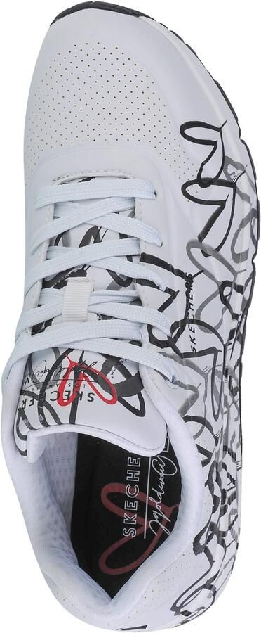 Skechers Sneakers met sleehak UNO-SPREAD THE LOVE Vrijetijdsschoen lage schoen veterschoen met coole graffiti-print - Foto 4