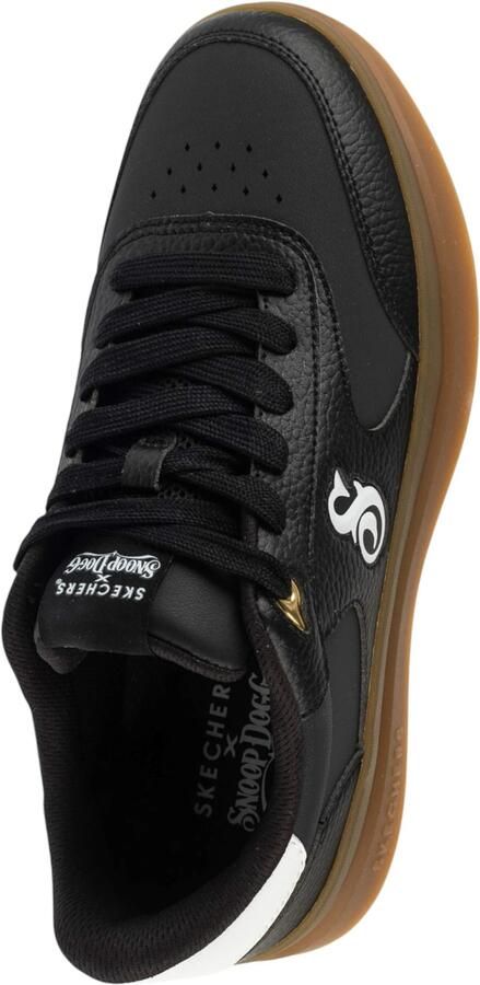 Skechers Duraleather Lace Up Snoop Cupsole Sneaker Mannen Zwart Sneakers - Foto 11