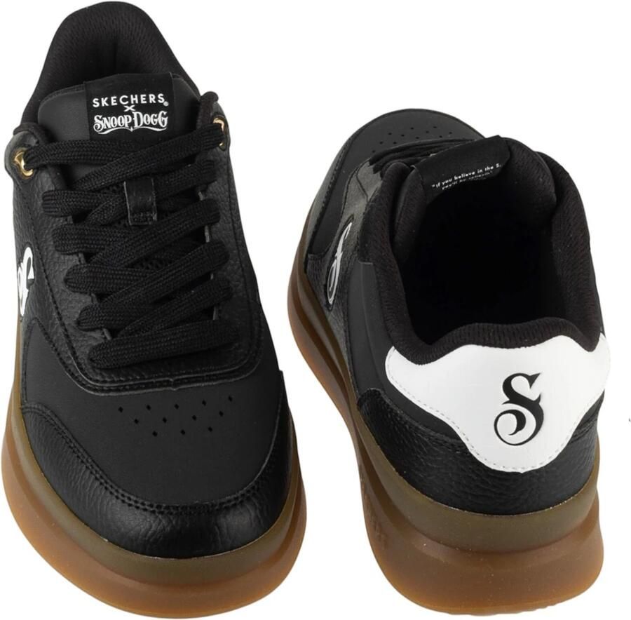 Skechers Duraleather Lace Up Snoop Cupsole Sneaker Mannen Zwart Sneakers - Foto 10