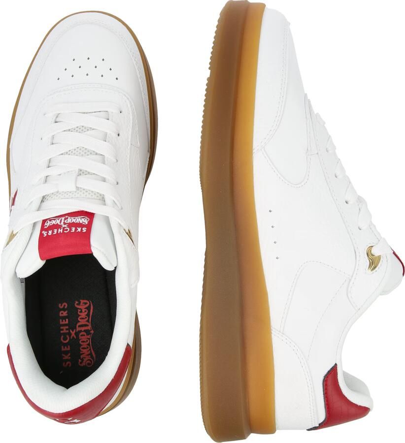 Skechers Duraleather Lace Up Snoop Cupsole Sneaker Mannen Wit Sneakers - Foto 4