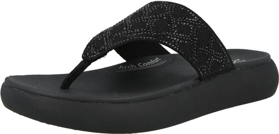 Skechers Relaxed Fit: Asana Luxe Keep Dazzling teenslippers zwart